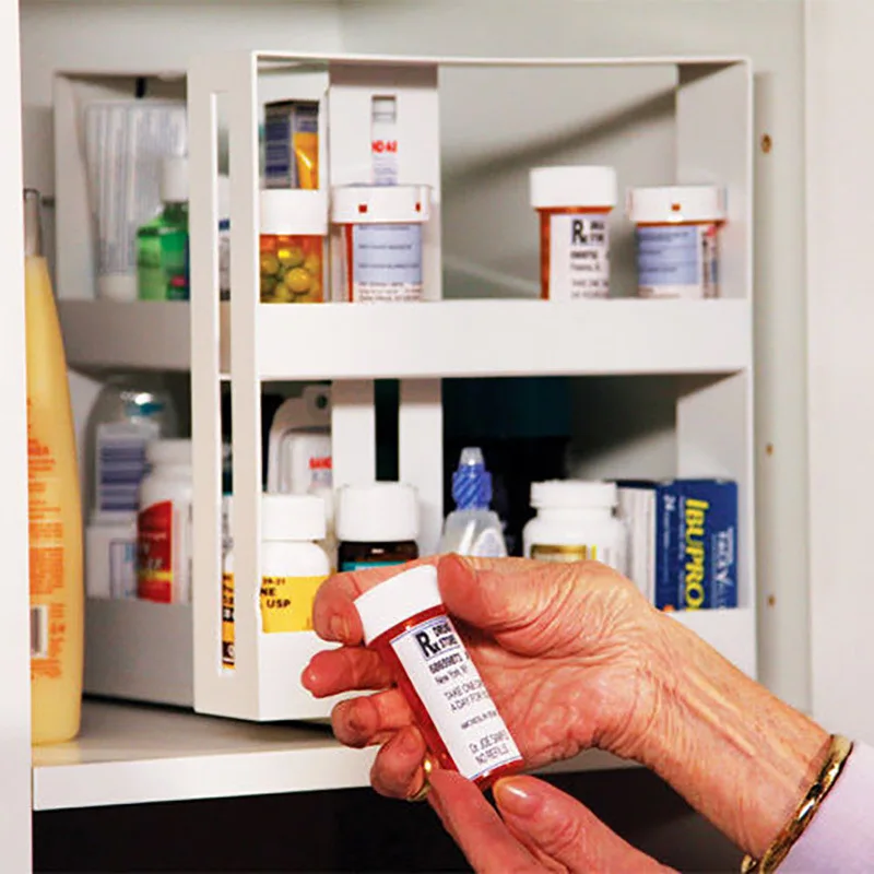 multifunction rotating jars spice rack bottle storage white cabinet kitchen storage swivel holder for spice dropshipping free global shipping