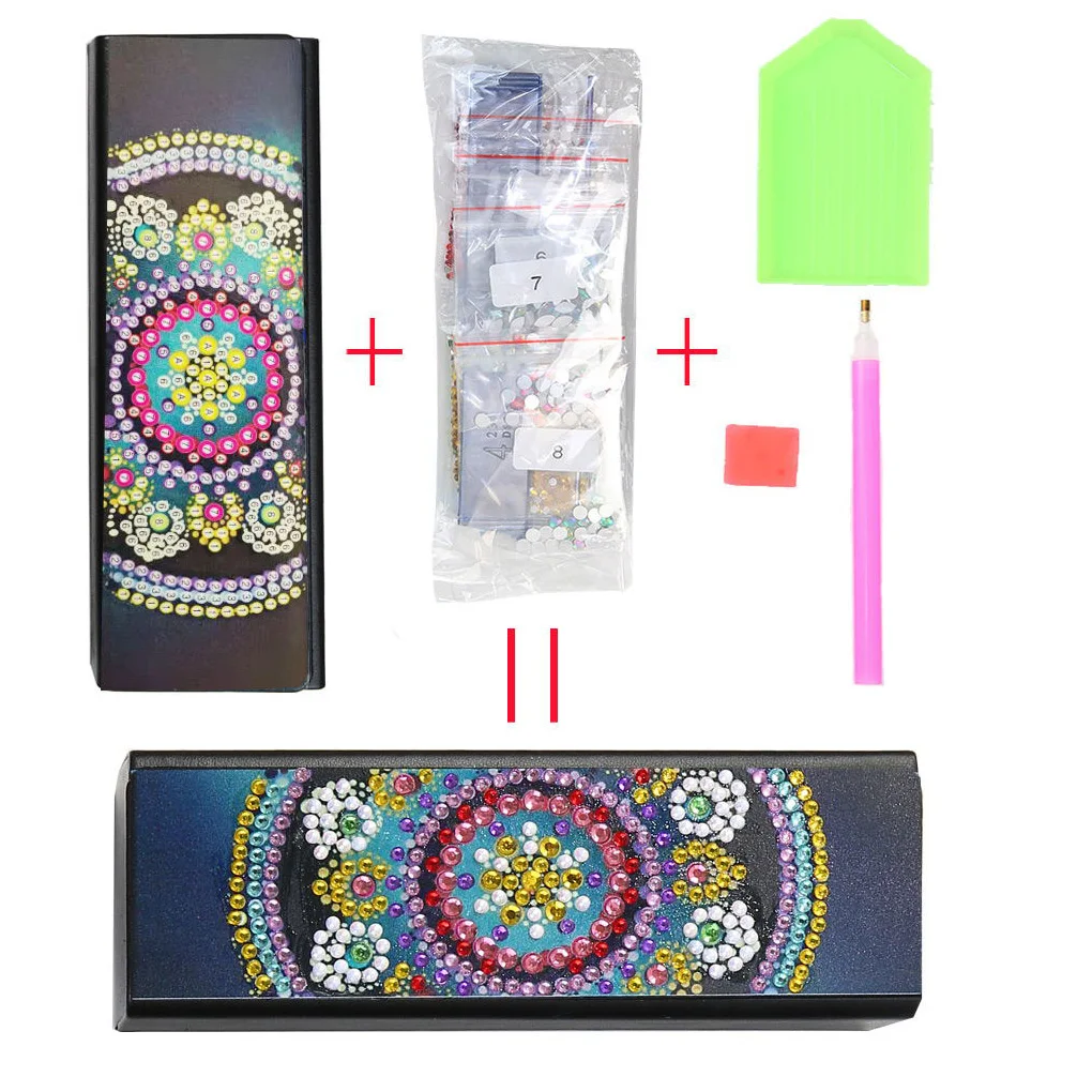 Чехол для очков с кристаллами вместительный футляр PU Железный органайзер