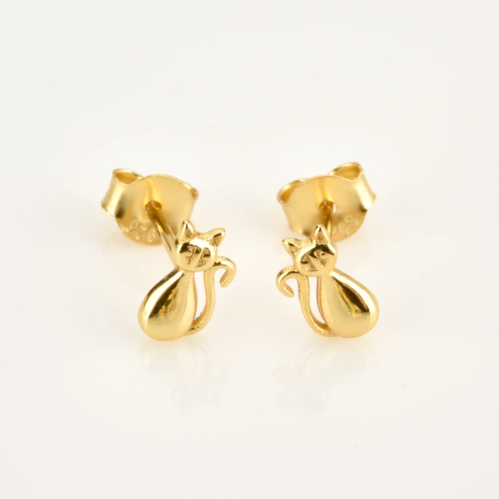 

Sterling Silver Small Gold Dinosaur Stud Earring Piercing Ohrringe Small Clips Jewelry For Women Fashion Jewels 2021 silver