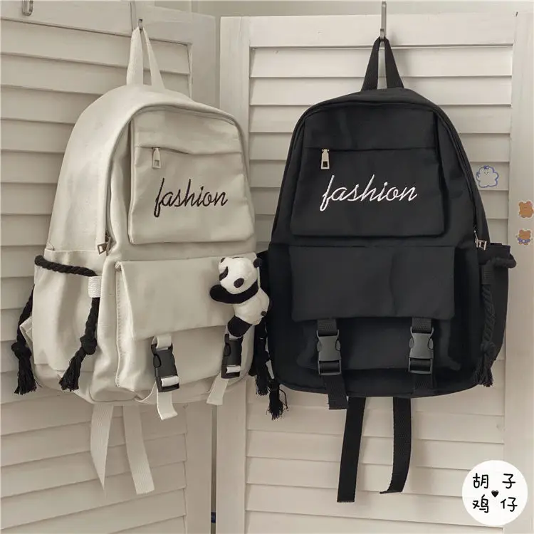 

Harajuku Girl Student Schoolbag Korean Port Style Retro Tooling Backpack Fashion Versatile Multifunctional Leisure Backpacks