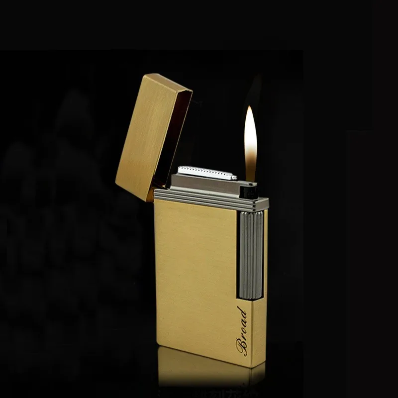 

Metal Lighters Ultra-thin Portable Gas Lighter Inflatable Windproof Lighter Open Flame Grinding Wheel Cigarette Lighter