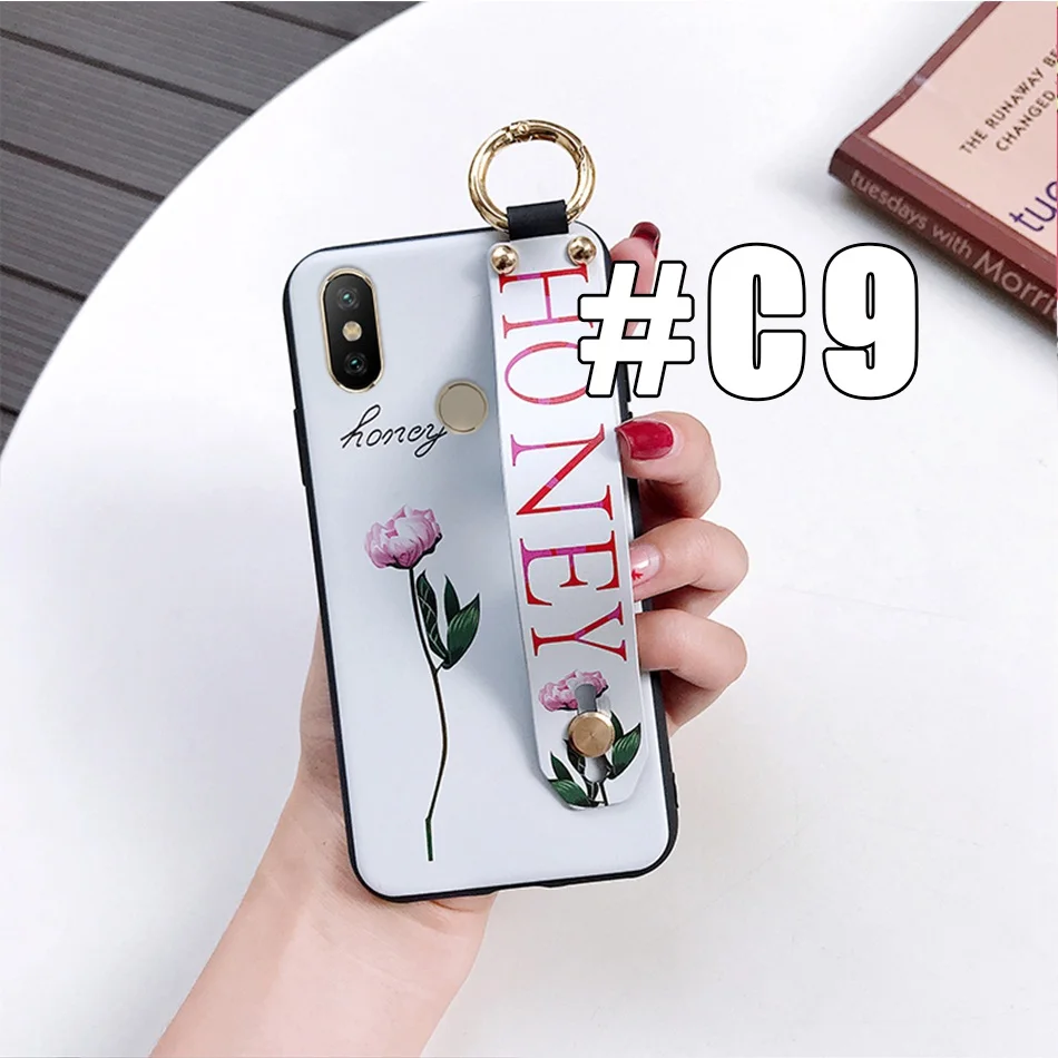 C9 AXBETY для iPhone 11 Pro 7 6 XR 8 Plus XS MAX Модный цветочный мультяшный шнурок петля подставка чехол для телефона для iPhone X 8 6 Plus чехол - Цвет: C9