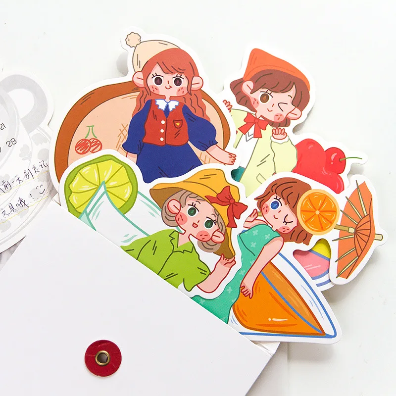 Красивая девушка тема календарь карта еда и цветок язык многоцелевой Закладка