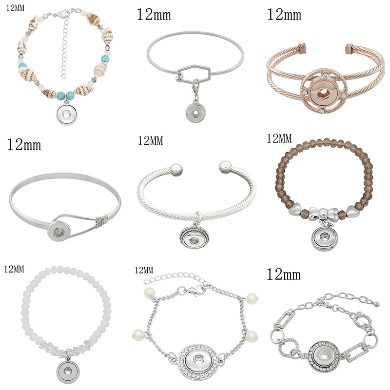 

New Fashion 12mm Snap Button Bracelet DIY Jewelry KD3223