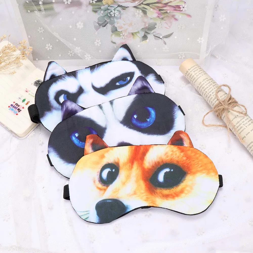 3D милая маска для сна с кошкой, маска для глаз, покрытие для век, тени, натуральный спальный глаз, мягкий портативный повязка на глаза, дорожный повязка на глаза