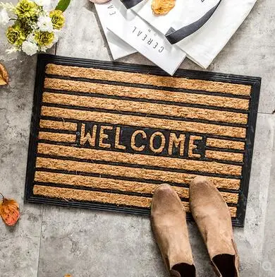 Открытый пылеудаляющие входная дверь коврик из натурального волокна кокосовых