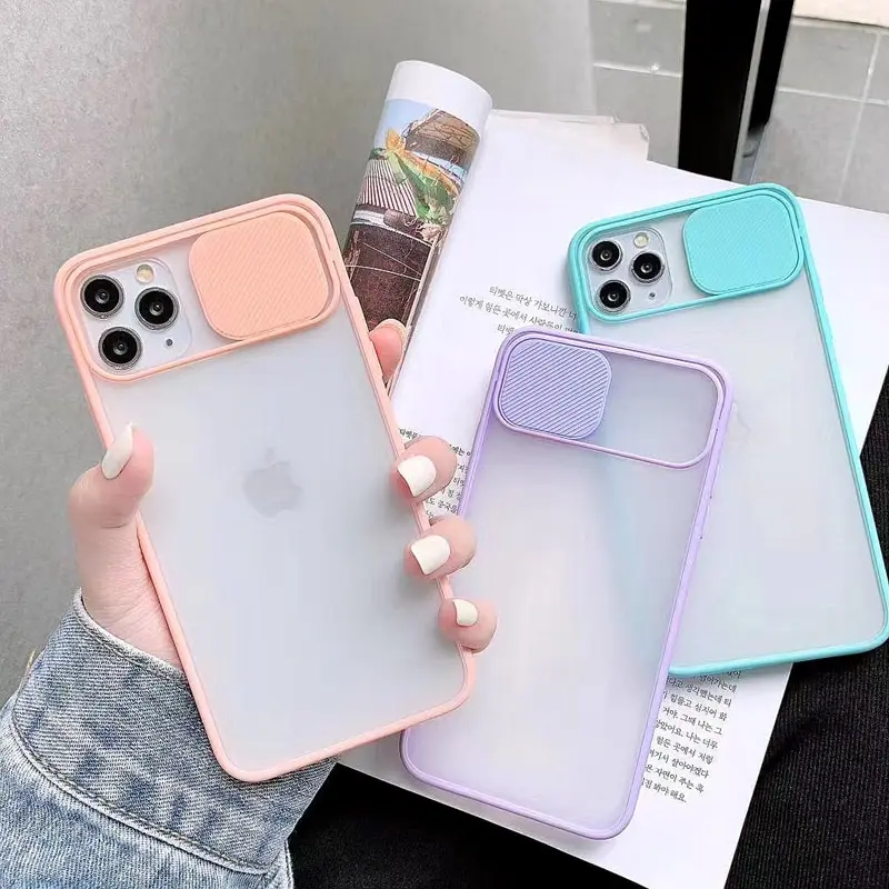

Push pull Camera Lens Protection Transparent Phone Case For iPhone 11 Pro Max Shockproof Case Cover