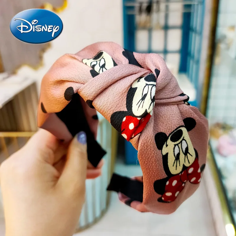 

Disney Mickey Mouse Hair Accessories Korean Version of The Bow-knot Wide-brimmed Headband Super Germination Hoop