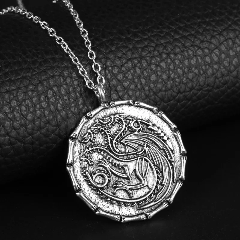 Семейный значок с изображением волка дракона, ювелирные украшения, Lannister Targaryen Stark House Honor, подвеска на шею, значки на руку