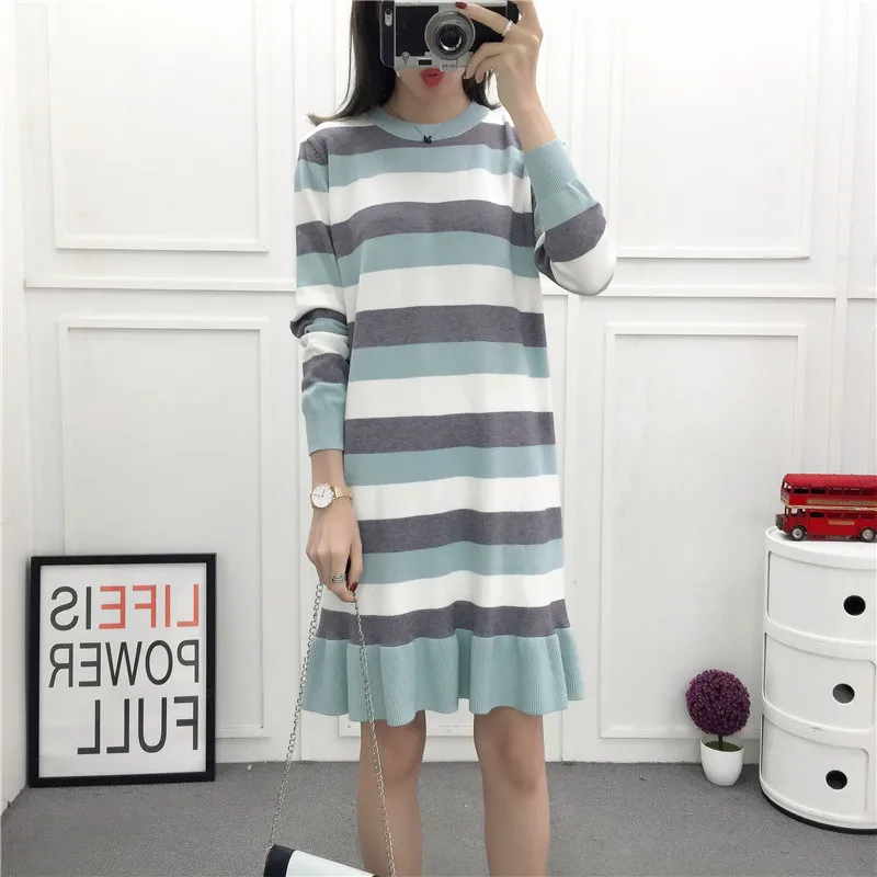 Женское вязаное платье-свитер Sanishroly осенне-зимнее платье-Русалка с длинным