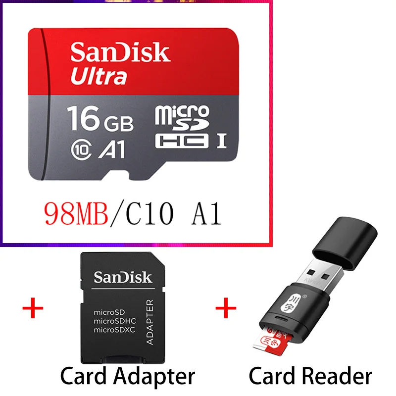 SQUNC-016G-KT2-C286 Sandisk Ultra Micro SD 128 ГБ 32 ГБ 64 Гб 256 Гб 16 Гб 400 Гб Micro SD карта SD/TF флэш-карты памяти 32 64 128 Гб microSD для телефона - Емкость: SQUNC-016G-KT2-C286