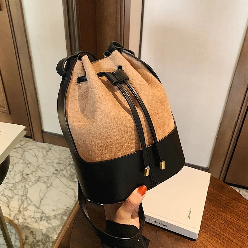 

Nubuck Bucket bag 2020 Fashion New Quality PU Leather Women's Designer Handbag High capacity Shoulder Messenger Bag