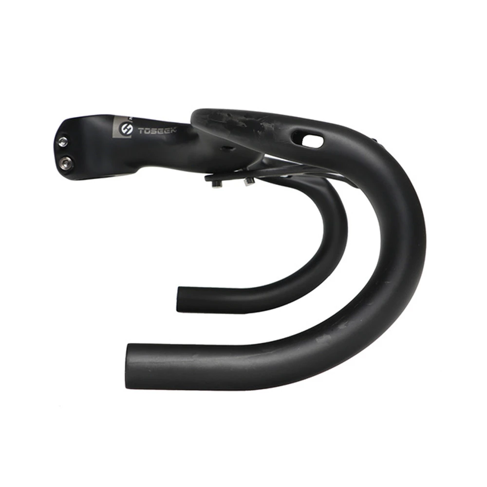 Pаспродажа TOSEEK руль полностью из углеродного волокна, шоссейный велосипед падение бар Сверхлегкий Руль интегрированный гнутый бар 95 мм 125 мм падение 400...