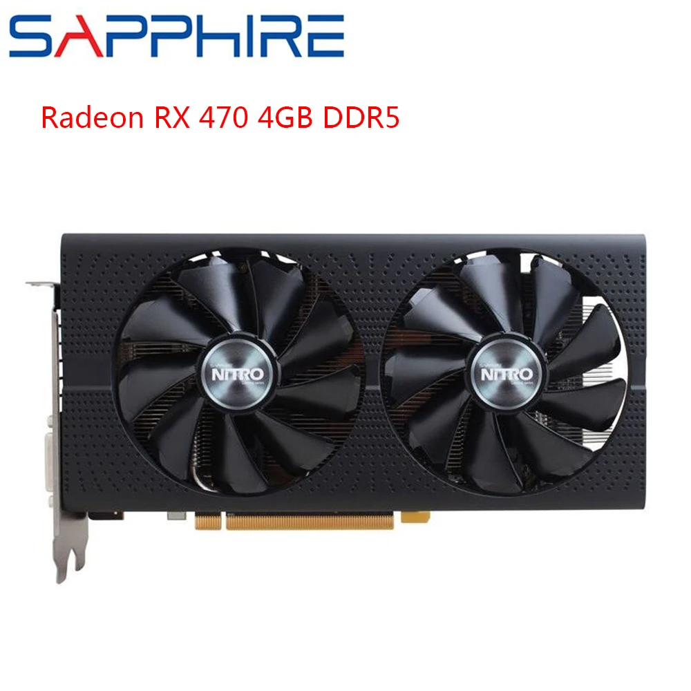 SAPPHIRE AMD Radeon RX470 4 ГБ DDR5 видеокарты игровой ПК GPU 256bit GDDR5 PCI Express 3 0 настольные б/у карты