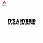 Aliauto индивидуальные креативные автомобильные Стикеры, это гибрид, он сжигает газ и масло, винил, солнцезащитный, анти-УФ-наклейка, черныйсеребристый, 15 см * 3 см