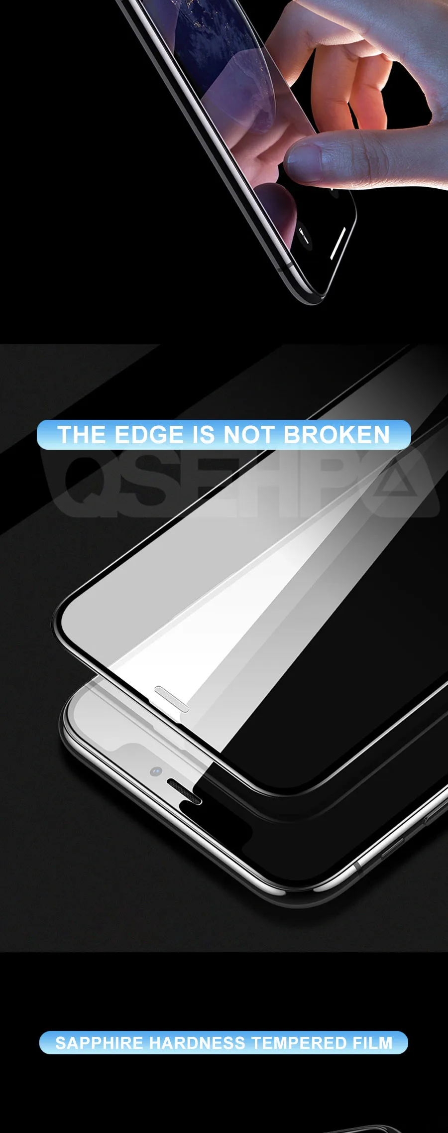10D закругленные края полное покрытие закаленное стекло на iPhone X XR XS Max Защитное стекло для iPhone 7 8 6 6S Plus пленка