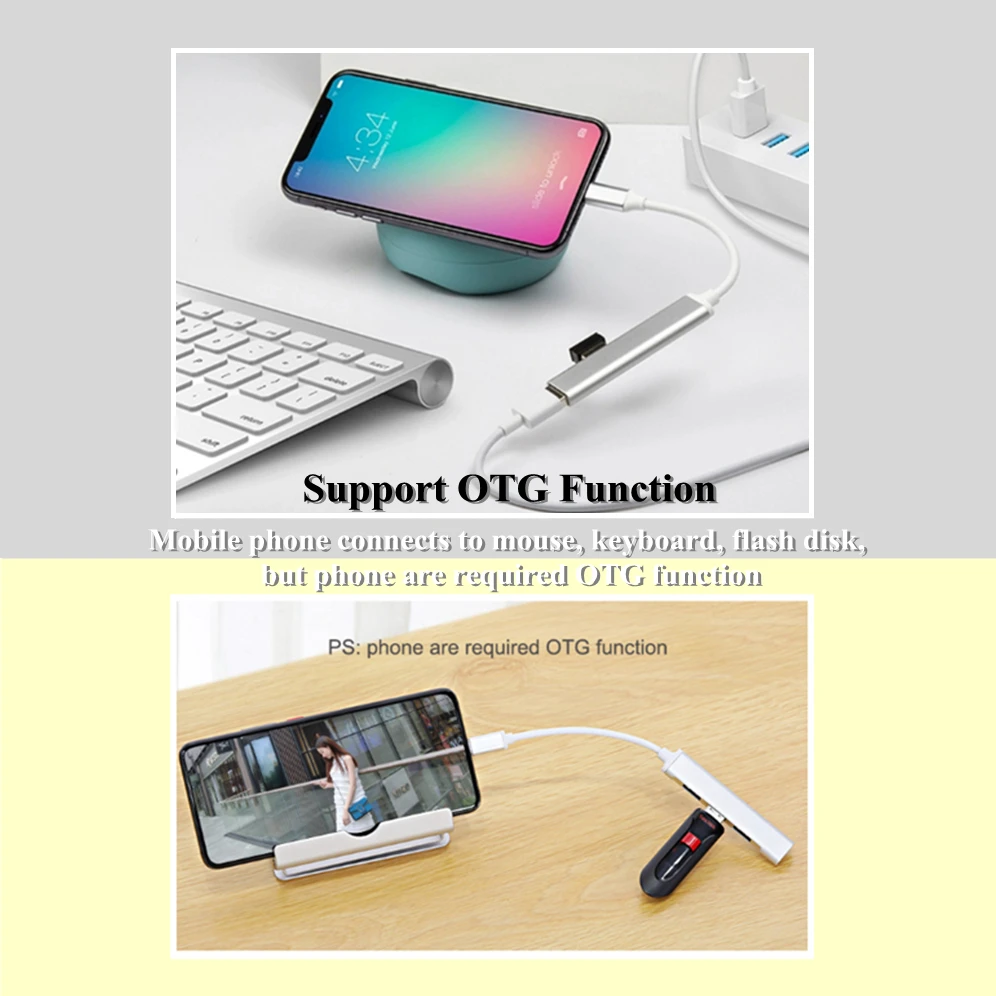 Grwibeou USB C концентратор 3 0 Тип 1 4 порта разветвитель адаптер OTG флэш накопитель для