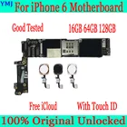 Оригинальная разблокированная материнская плата для iphone 6 4,7 дюйма сбез Touch ID, материнская плата для iphone 6, проверенная