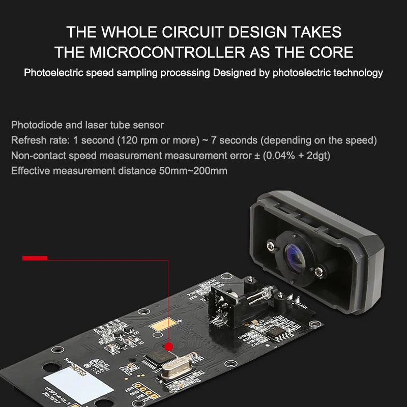 Мини цифровой лазерный тахометр Бесконтактный диапазон измерений 10 99999 ОБ/мин