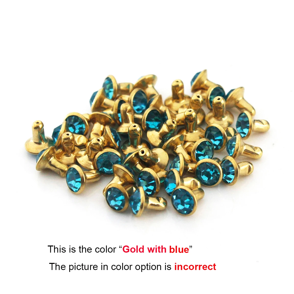 100 комплектов 6 мм Разноцветные Заклепки из горного хрусталя синтетические