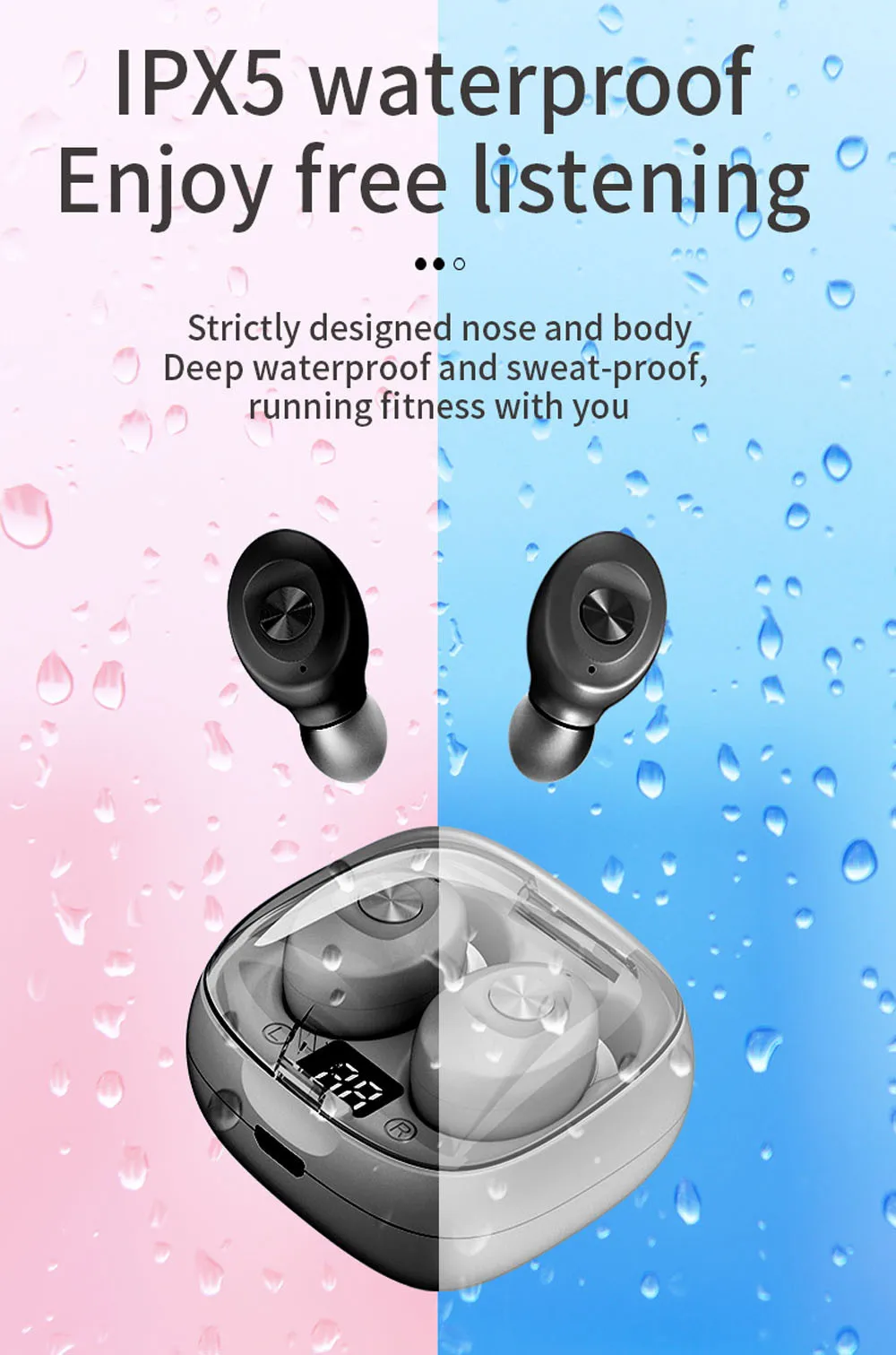 XG 8 Bluetooth наушники светодиодный цифровой вкладыши TWS с прикасаясь к стерео