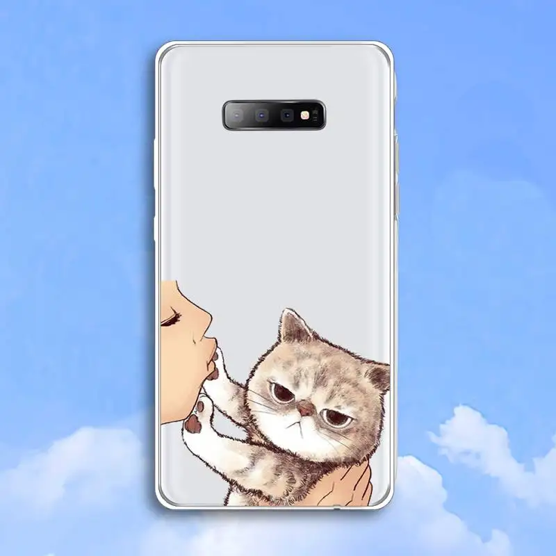 

Don't kiss My Cat cute cat high quality Phone Case shell Transparent For Samsung Galaxy A 71 21s S note 8 9 10 plus 20 ultra