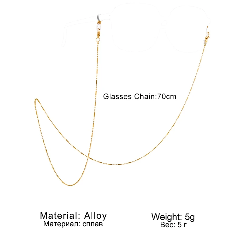 

1PC Fashion Non-slip Metal Eyeglass Chain Sunglasses Holder Necklace Reading Glasses Lanyard Spectacles Cords Eyeglass Holder