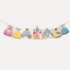 Цветной бумажный флаг замка принцессы, баннер-гирлянда, украшение на свадьбудень рождения ребенкаРождество