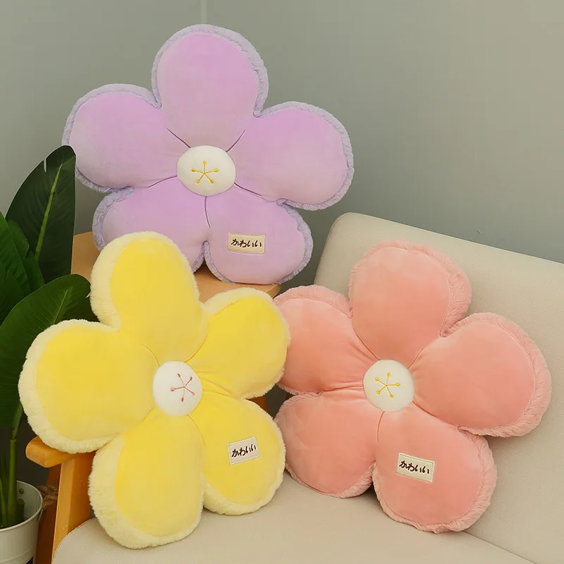 

45cm Sunflower Pillow Bay Window Five Petal Flower Cushion Girly Room Decor Pink Flower Setting for Kids Bedroom Seat Pillow