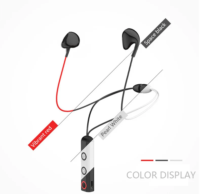 UTHAI D05 Bluetooth 4,1 Гарнитура для спорта и бега, беспроводные наушники с шейным ремешком, стереомузыка с микрофоном для смартфона - Цвет: Space black