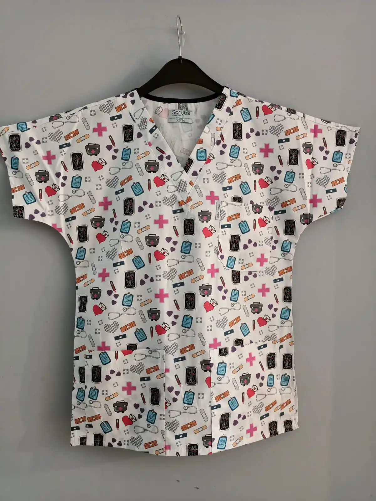 

Patterned Cotton Lycra Nurse Doctor Jersey Surgical the Top Jersey