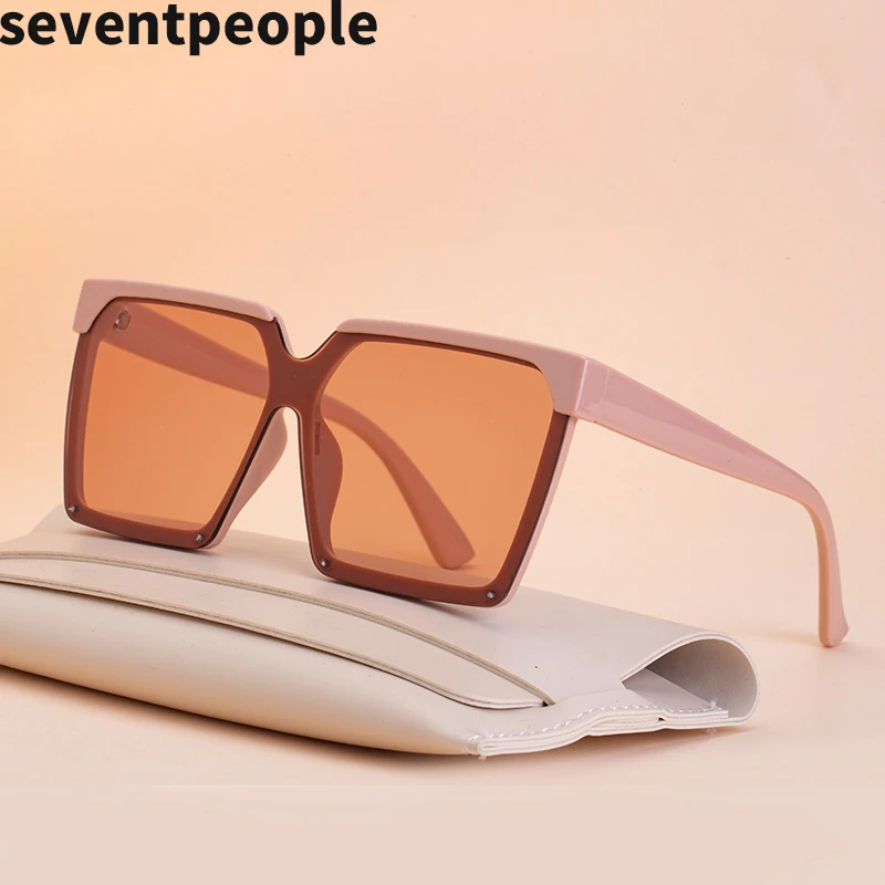 

Солнцезащитные очки Квадратные большого размера UV400 для мужчин и женщин, модные роскошные брендовые дизайнерские цельнокроеные солнечные ...