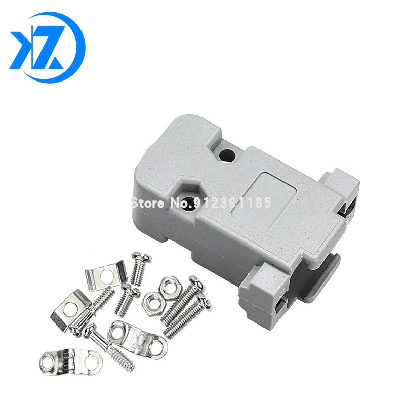 

10Pcs DB9 Serial Male Female Connector RS232 Cable Connector 2 Rows 9 Pin String Oral Gray Plastic Shell PLC