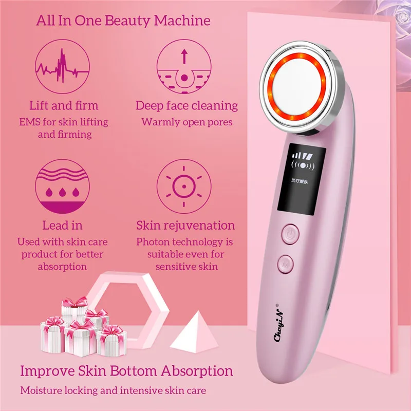 

EMS 4-IN-1 LED Photon Face Massager Therapy Beauty Machine Wrinkle Removal Massager Electric Face Lifting Firming Skin Care