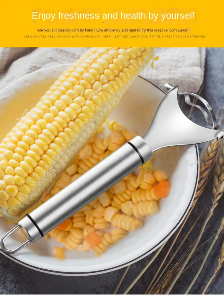1pc 2022 stainless steel corn stripper corn kernels cob peeler threshing kerneler blade metal kitchen corn cutter tools gadgets free global shipping
