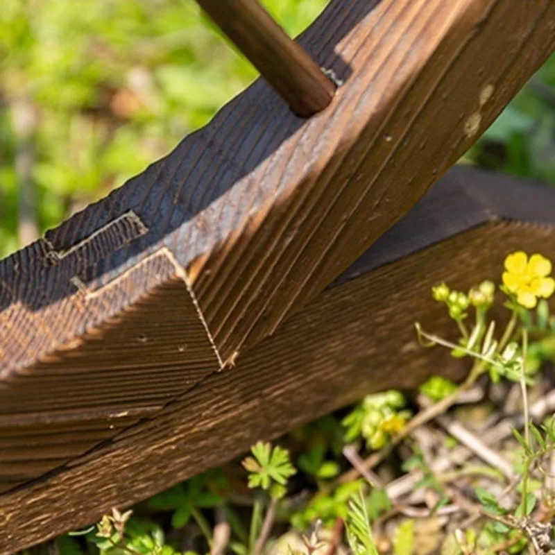 

Anti-corrosive wooden carbonized flower stand planting flowers and vegetable pots balcony decoration floats double wheel