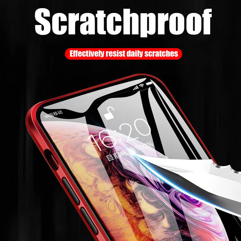 360 металлический магнитный чехол для телефона iPhone 11 Pro Max XR X XS 7 8 6 6S Plus двусторонний