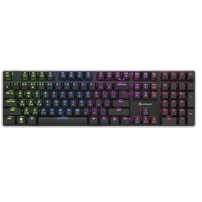 Клавиатура Sharkoon PureWriter RGB Blue механическая Kailh проводная подсветка USB