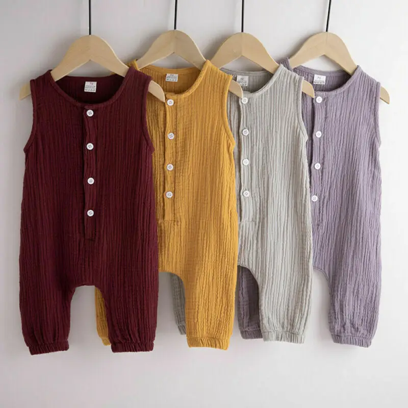 

Kids Baby Girls Boy Sleeveless Jumpsuit Pajamas Sleepwear Outfits Clothes