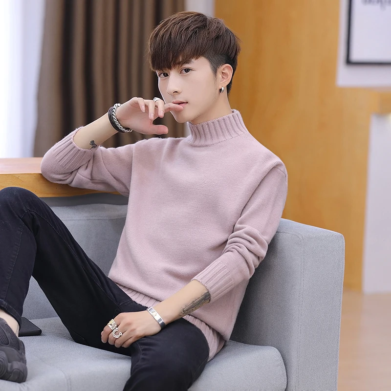 

2020High collar knitting render unlined upper garment of qiu dong season and male thickening joker more popular color