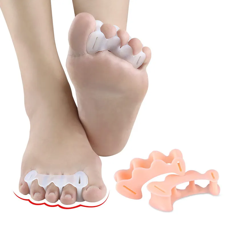 2 шт. = 1 пара Силиконовый разделитель для ног 3 отверстия Hallux вальгусный разделитель для педикюра Уход за ногами бандаж на палец молоток корректор для пальцев ног инструмент для ухода за ногами