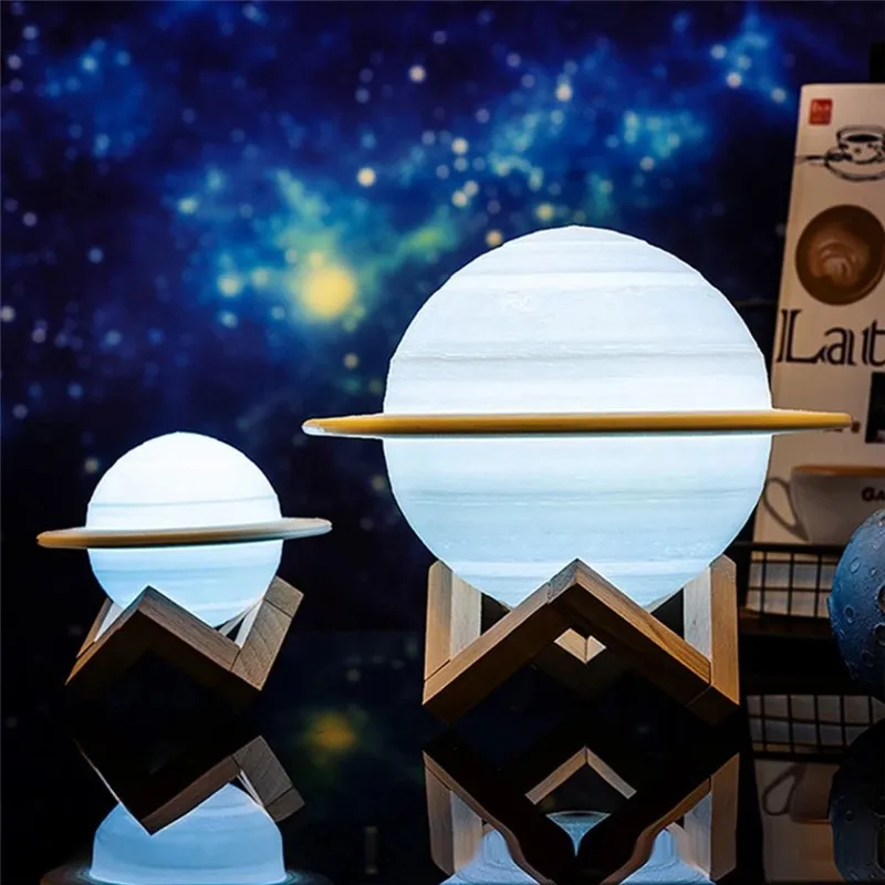 Креативная лампа Saturn с 3D принтом сенсорный пульт дистанционного управления