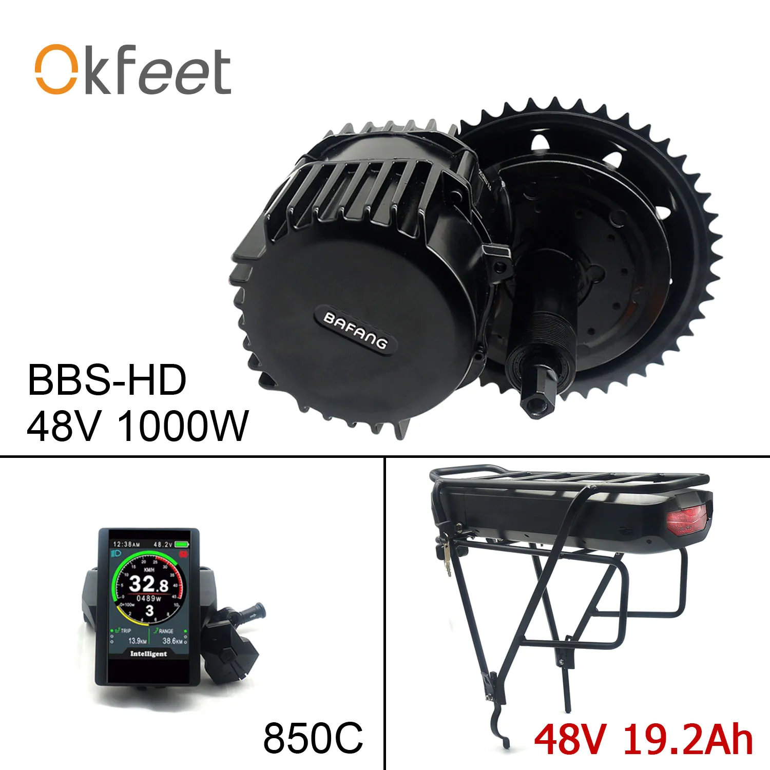 Мощный двигатель Bafang 8fun 68 мм 48 В 1000 Вт BBSHD G320 средний приводной сделай сам с