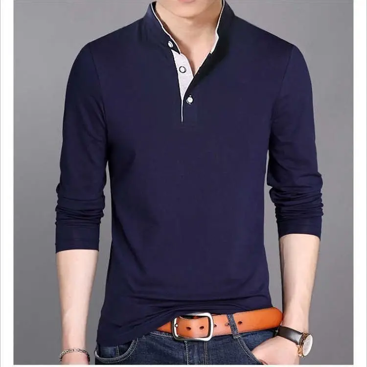 

95% cotton] men's spring new clothes men's base coat Long sleeve t-shirt men's sweater men's Polo T-shirt