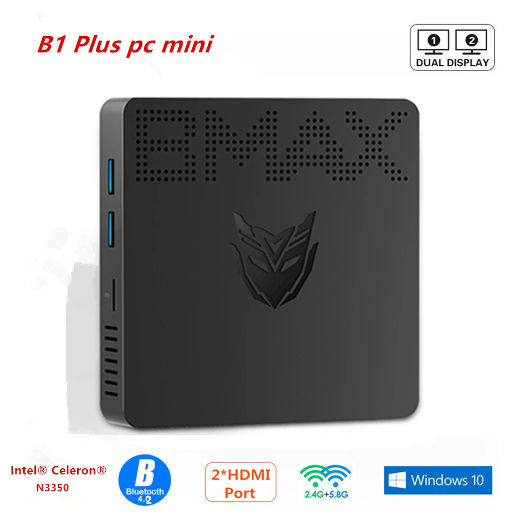 Мини ПК B1 Plus Windows 10 6 ГБ ОЗУ 64 Гб ПЗУ Intel Celeron N3350 медиаплеер 2.4G5G Wi Fi 1000M LAN Bluetooth4.2 Smart TV