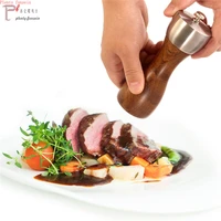 premium beech pepper mill grinder precision carbon steel rotor use for peppercorn sea salt black pepper and more