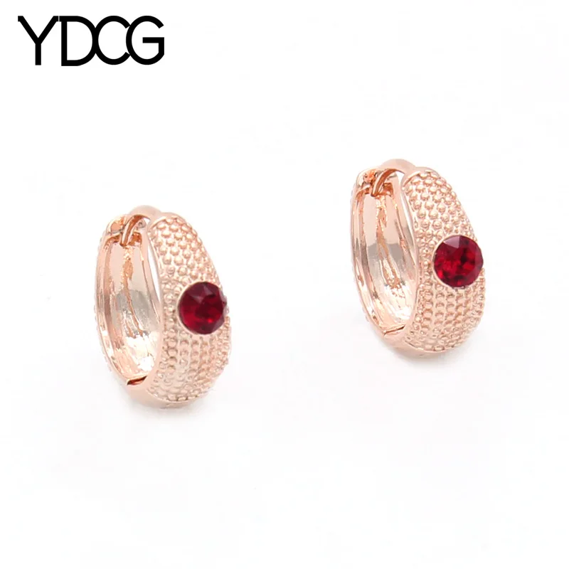 

YDCG Europe America Fashion Vintage Crystal Dangle Earrings For Women Wedding Jewelry Elegant Temperament 585 Rose Gold Eardrop