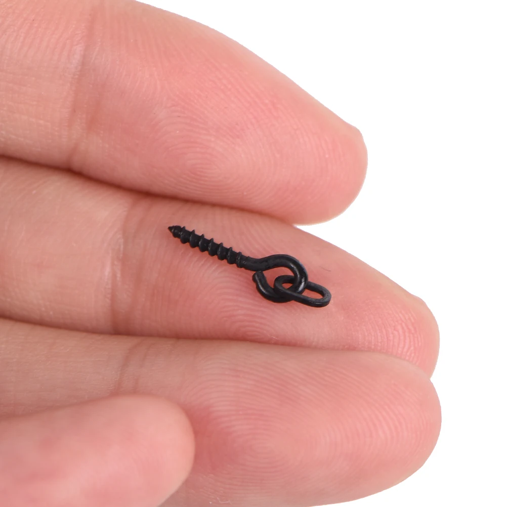 

NEW 20 pcs Carp Fishing Chod Boilie Screw With Solid Ring Pop Up Peg Pellet Holder Bait Stop Matte Black Terminal Tackle