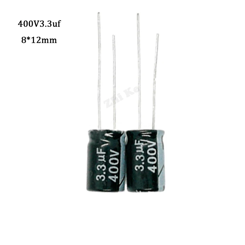 

30pcs/lot 400V 3.3UF 8*12 RADIAL aluminum electrolytic capacitor 3300NF 20%