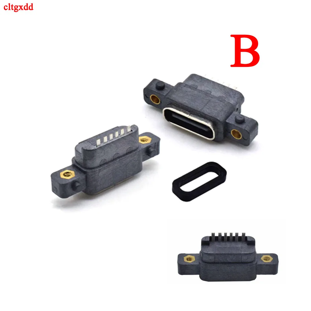 5 50 штук в наборе USB 3 1 Type C 6Pin женский SMD DIP разъем с винтовым отверстием для DIY PCB